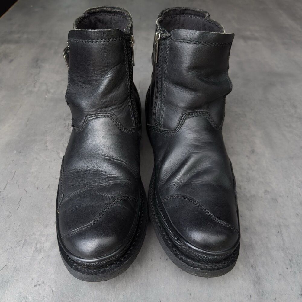 Harley Davidson Mens Shift Riding Boots 13 Black Leather Motorcycle Buckles Zip - Picture 2 of 8